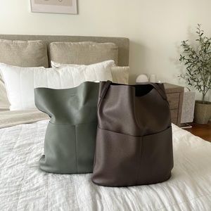 Oak and Fort Tote Bags Bundle - Saje Green + Chocolate Brown